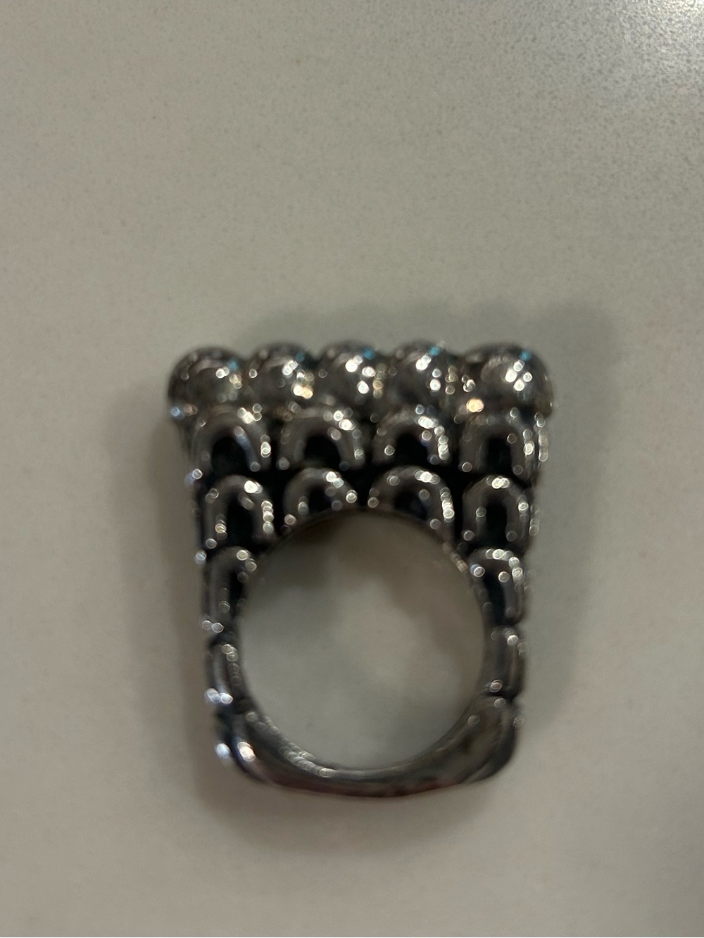 Dian Malouf Silver Statement Dome Ring